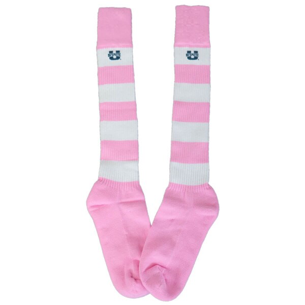 Rugby Socks U-State Pink and White